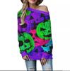 TraDe Estrangeiro Estilo Quente da Amazon 20,23 milhões Série do Papai Noel Blusa Feminina com Ombro Caído, Moletom Sexy com Mangas Longas Estampado em 3D