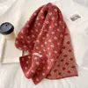 Cachecol Tricô Vintage para Mulheres 2025 Inverno Nova Moda Versátil Mistura de Lã Color-Block Artístico Aquecedor de Pescoço Venda por Atacado