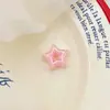 Material Acrílico para Abalorios con Agujero Recto Cuentas Dulces Huecas en Forma de Estrella Accesorios DIY Llavero Cadena para Teléfono Decoración