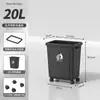 Papelera Comercial Grande con Ruedas Giratorias, Alta Capacidad, con Tapa, Adecuada para Oficina, Dormitorio, Cocina y Uso Doméstico, Capacidad 50