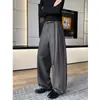 Pantalones casuales rectos holgados de marca de moda para hombre, talla grande, para otoño, con cinturón, estilo retro old money