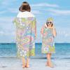 2025 Poncho Pai e Filho Adulto e Criança Toalha de Banho Capa com Capuz Secagem Rápida Absorvente Toalha de Natação Viagem Praia