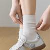 Calcetines Blancos para Mujer, Calcetines de Media Caña Estilo Japonés para Primavera y Otoño, Algodón Puro para Primavera y Verano, Calcetines de Algodón Blanco Puro para Estudiantes