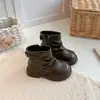 Botines tipo Martin para niña, nueva colección otoño 2026, botines sencillos con suelas suaves antideslizantes, altura hasta media pantorrilla, estilo popular, botines de cuero versátiles para niñas mayores
