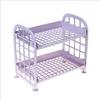 Estante Plegable de Almacenamiento para Joyería y Cosméticos Simple para el Hogar Escritorio Baño Estante de Almacenamiento de Doble Capa Estante de Almacenamiento con Corazón de Niña
