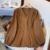 Blusas Femininas Plus Size Primavera/Verão, Camisas de Manga Longa com Novo Design 2025, Emagrecedoras, Que Definem a Cintura, Rejuvenescedoras, Blusas de Corte Amplo para Mulheres
