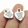 15x12mm 0.9g Accesorios para Joyería DIY Hecho a Mano Corazón Doble Cara Hecho a Mano con Amor Colgante