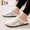 Sapatos masculinos verão novos sapatos de malha respirável masculinos slip-on salto preguiçoso meio chinelos moda all-match casual sapatos da moda