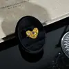 Anillo de Corazón de Mariposa con Pedrería Color Viento Usado Nuevo Diseño Pequeño de Nicho Versátil Abierto Ajustable para Mujer