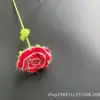 Flor de Rosa Tejida Terminada, Flor Tejida, Flor Hecha a Mano, Hilo para Manualidades, Ramo de Ganchillo Casero, Tejido a Crochet Hecho a Mano