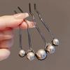 Pérola em forma de U Hairpin Sense Gun Black Comb Hair Pin Antigo Novo Chinês Hairpin Plate Hairpin Artefato Headwear
