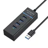 Hub USB 3.0 Um para Quatro Multi-Porta de Alta Velocidade Divisor USB de Computador Expansão Extensor USB de 4 Portas
