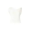 Item de moda feminina hot-selling transfronteiriço no atacado: top ombro a ombro com alças torcidas, modelagem justa, acinturado, camiseta base ombro a ombro