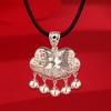 Plata esterlina S990 plata pura Baifu cerradura de seguridad estilo étnico cerradura de larga duración Ruyi colgante tejido a mano collar de plata joyería para bebé