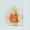 Venta directa del fabricante, al por mayor en stock, joyería de cobre dulce de 18 quilates con colgantes de frutas de fresa y cereza de esmalte de colores