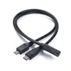 Cable de carga tipo C hembra a 2 USB micro mini USB 3A para teléfonos móviles y tabletas