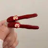 Pinza para el Cabello de Flequillo de Manzanita Linda Estilo Coreano para Niñas, Pasador de Flequillo Lateral de Alta Calidad en Rojo Ankara