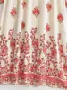 Vestido Rosa Estampado Bohemio de Verano para Mujer Estilo Europeo y Americano 8939 Color de la Imagen Mezcla de Fibra Sintética