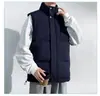 2026 Estilo Americano Cor Sólida Gola Alta Colete Masculino Roupa de Inverno Quente Espessado Versátil Jaqueta de Algodão Casaco Tendência