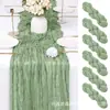 Amazon Transfronterizo Caminero de Mesa de Tela Arrugada Estilo Bohemio Gasa Retorcida Arrugada Decoración para Boda Fiesta Caminero de Mesa