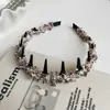 Faixa de Cabelo Tecida em Lã com Design de Onda Acessórios de Cabelo Femininos Faixa de Cabelo Sensação de Alto Padrão Novo Doce Fofo Elegante Denteado Antiderrapante Presilha de Cabelo