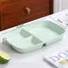 Prato de Jantar Dividido de Palha de Trigo, Prato Redutor de Gordura, Prato Retangular de Arroz Anti-Queda de Aparência Sofisticada, Prato de Café da Manhã para Casa, Prato de Frutas