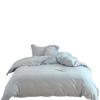 Conjunto de Quatro Peças de Algodão Super Macio Tingido em Fio Algodão Lavado Classe A Outono e Inverno Algodão Puro Simples Cama Lençóis de Cama Capa de Edredom Conjunto Simples de Três Peças Solteiro