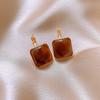 Té de Leche Marrón Maillard Gotas de Agua Geométrico Resina Aretes Elegantes Pendientes de Moda Lujo Ligero Sentido de Alta Gama Pendientes para Mujer
