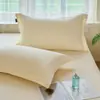 Fundas de almohada 100% algodón 48x74cm, juego de dos, para uso doméstico, funda interior individual de color liso de algodón puro para adulto