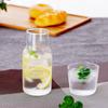 Jarra de Jugo de Vidrio Transparente Juego de Una Jarra Una Taza Hogar Vidrio de Alto Borosilicato Juego de Hervidor de Agua Fría para Una Persona