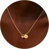 Colar Europeu e Americano Geométrico Redondo com Pingente de Letra Aço Inoxidável Banhado a Ouro Real 18K Transfronteiriço Joias de Aço Titânio Femininas Atacado