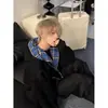 Sudadera con Capucha a Cuadros Estilo Retro Americano de Dos Piezas Falsas para Hombre, Nueva Colección Primavera y Otoño Streetwear Fresca Marca de Tendencia de Gama Alta Chaqueta Cardigan