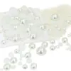 Meio Lado Contas de Vidro Pérola Imitação Patches de Pérola com Fundo Plano 6-20mm Joias DIY Acessórios Artesanais Nail Art Adesivos de Pérola