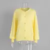 Cárdigan de Punto de Color Caramelo para Mujer, Estilo Europeo y Americano, Otoño e Invierno 2025, Cárdigan de Color Sólido de Mohair, Cárdigan Suéter de Color Macarrón para Mujer