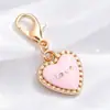 Serie mixta rosa accesorios para joyería DIY, colgantes de aleación con flores pintadas al óleo para estudiantes, colgantes para bolso y pendientes