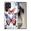 Adequado para Capa de Celular Samsung S26Ultra A90 Bandeira Borboleta S24 Vidro Temperado A16 Capa Protetora Preta A07