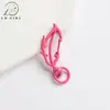 Chaveiro de metal em formato de pena com design de folha pintada, acessório de fecho de mola, pingente de fecho de mola DIY