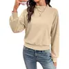 Amazon Ropa para mujer europea y americana transfronteriza nueva otoño e invierno 2026 cuello medio alto manga larga holgada casual camiseta sudadera ropa para mujer