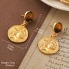 Pendientes Vintage Antiguos de Época Serie de Pintura al Óleo Van Gogh Flor de Aceite Goteante Borla de Perla Pendientes Joker Venta al por Mayor