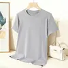 230g Base de Capa Suave Acanalada Versátil Color Sólido Verano Manga Corta Camiseta Base para Mujer Elástica Delgada Top Manga Corta