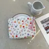 Bolsa Cosmética Linda Azul Caricatura Mini Billetera Algodón Puro Bolsa Pequeña de Tela Auriculares Lápiz Labial Bolsa de Almacenamiento Portátil