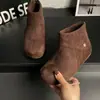 Botas de Nieve Birkenstock de Gamuza Vintage para Mujer 2026 Otoño/Invierno Nuevas Botas Chelsea con Tacón Oculto, Botas Versátiles de Algodón con Forro de Felpa