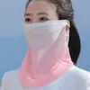 2025 Nueva Máscara de Protección Solar Extensa para Mujeres Atractivas, Seda de Hielo, Fresca, Anti-UV, Máscara Facial para Ciclismo al por Mayor