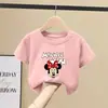 2022 # Camiseta de Manga Corta para Niñas de Manga Media Holgada 2025 Nueva de Verano Algodón Puro Tops para Niñas de Edad Media y Mayores Moda de Verano