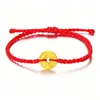 Dinero de los Cinco Emperadores 999 Oro de Pie Cuentas de Transferencia de Oro Pulsera de Oro Puro Dinero de la Suerte Año Cuerda Roja Cadena de Pie DIY para Hombres y Mujeres