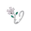 Anillo Giratorio de Flor de Cerezo Moda Versátil Sentido de Alta Gama Anillo para Dedo de Dieta Ajustable Nuevo Estilo Lujo Ligero Exquisito Anillo para Dedo