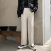 Pantalones de Traje Sueltos con Colgante Negro Estilo Japonés Rectos ins Versátiles Estilo Coreano Casual de Pierna Ancha para Primavera y Otoño