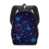Mochila Ligera de Gran Capacidad Estampada Serie Cielo Estrellado Transfronteriza para Estudiantes de Primaria y Secundaria, Adecuada para Ir a la Escuela, Puede Enviarse Rápido Jit