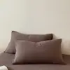 Fio de Bebê Enrugado Classe a Fio de Camada Dupla Cor Pura Algodão Puro Lençóis de Cama de Solteiro Peça Única 100 Algodão Fronha de Fio Enrugado Única