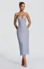 Elegante y Refinado Vestido de Color Sólido con Escote Halter de Encaje Transparente, Cintura Ceñida, Corte Ajustado, Longitud Media, Vestido de Alta Gama para Banquetes de la Alta Sociedad